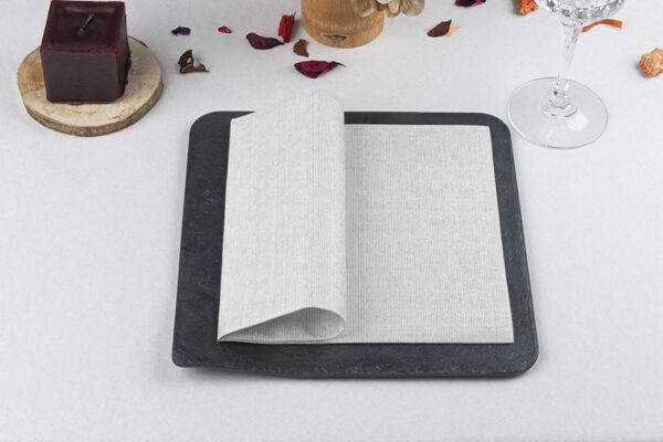 505002 Gris SERVILLETA 40X40 LUX   COLORES PLEGADO ¼